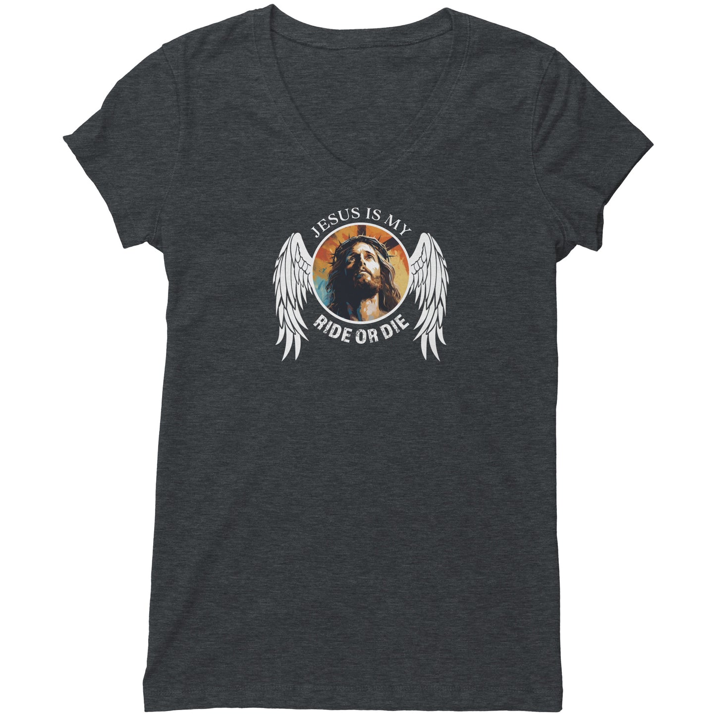 Jesus is My Ride or Die Women's V-Neck Tee