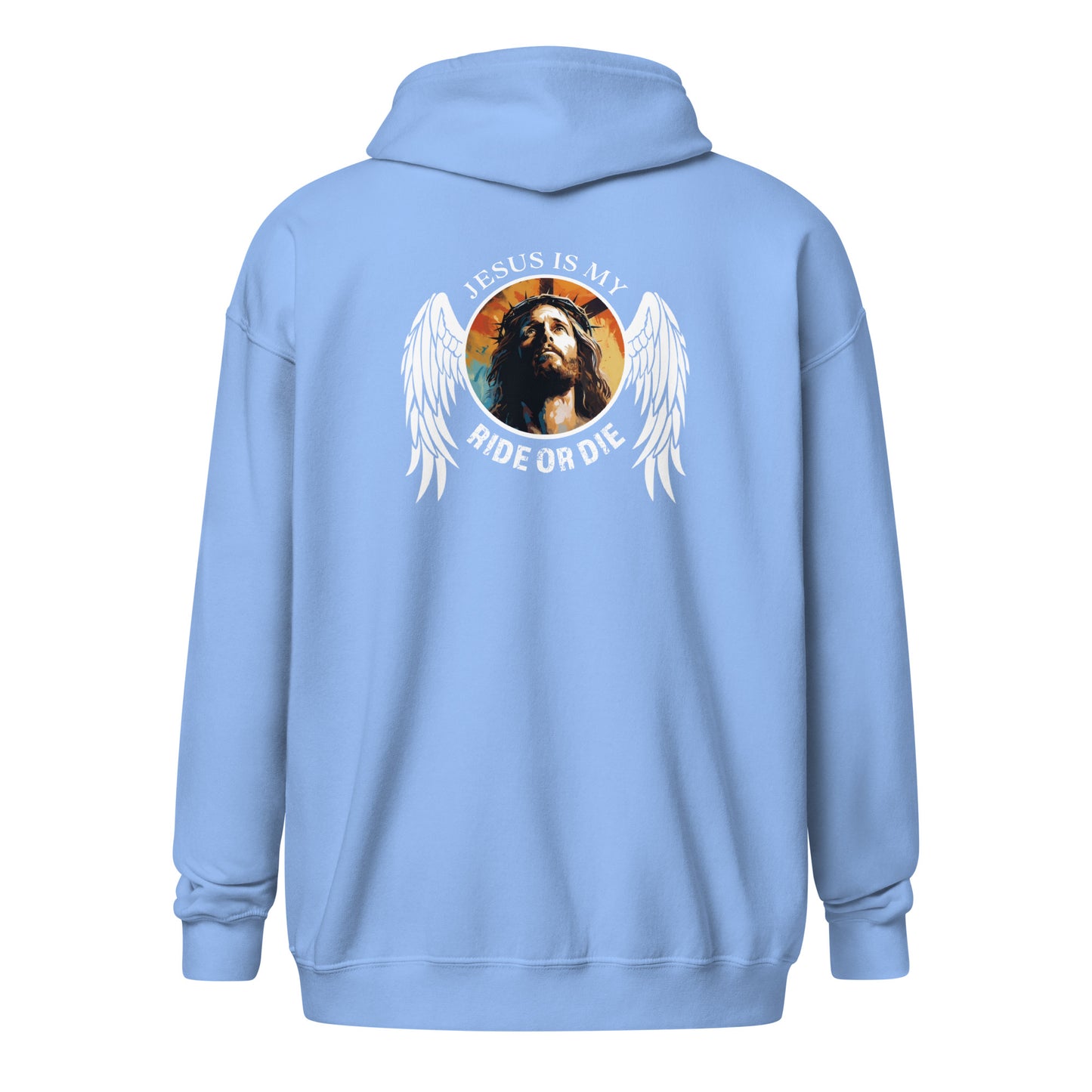 God sed Liv/Jesus Is My Ride or Die Unisex Full-Zip Hoodie